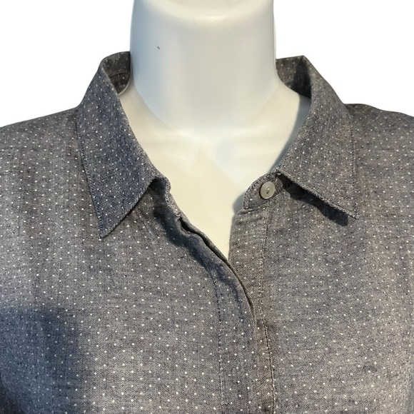 Sunday in Brooklyn Anthropologie Chambray Peplum Button Down Top Medium Gray - Picture 5 of 12